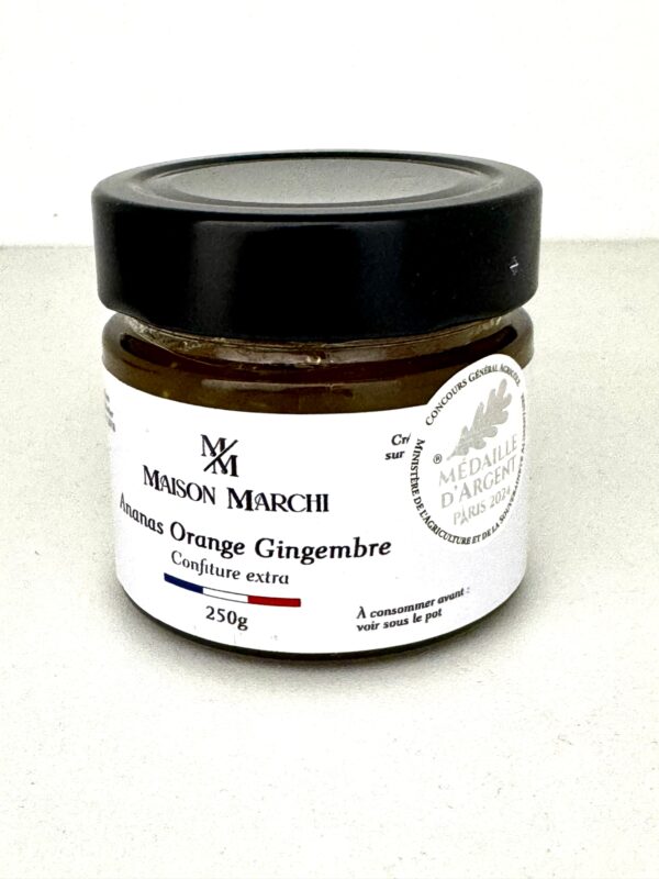 Confiture extra ananas, orange, gingembre 250g